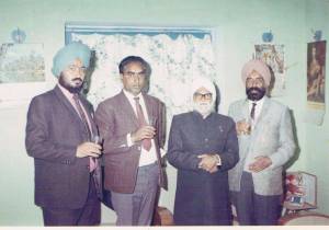 11. Ravinder Ravi, Hardyal(Neta ji), Prof. Piara Singh Gill & Sant Singh Sekhon - Jalandhar, India, December, 1969